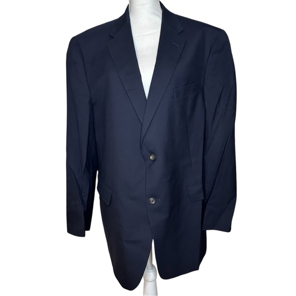 💫 MENS HART SCHAFFNER MARX Classic Fit Luxe Stretch Navy Blazer * SZ 48R - Picture 3 of 7